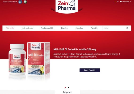Shopware Referenz Zeinpharma Startseite